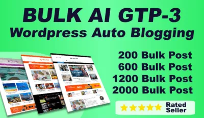 I will build wordpress blog site for any niche with 1000 article using gtp3